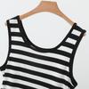 2026 Summer Modal Striped Plus Size Elastic Spaghetti Strap Vest