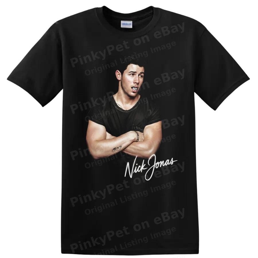 Nick Jonas T Shirt Pop Rock Singer Portrait Concert Music Fan Graphic Art Tee