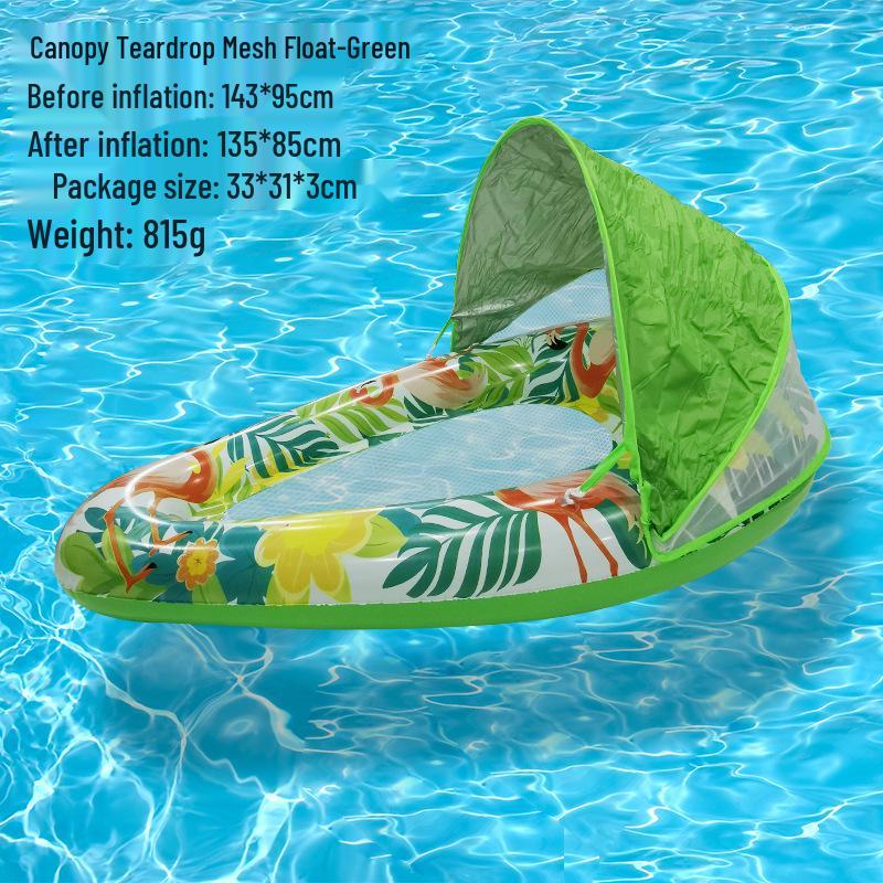 Inflatable Summer PVC Floating Bed with Sunshade and Backrest