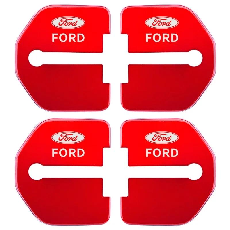 Autosticker 2026 Ford 4-delige set deurslotdecoratie beschermhoes embleemhouder voor Ford Kuga Territory Focus RS Escort Fiesta Mond