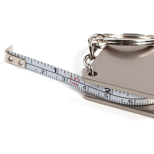 Keychain Key Ring Portable Stainless Steel Retractable Ruler Tape Measure Measuring Tool Multifunctional Decorative Attractive and Fashion