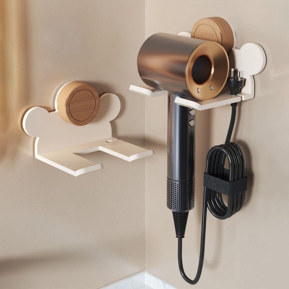 Wall Mounted Suction Cup Hair Dryer Holder Punch Free Blower Holder Hair Dryer Rack  Bathroom