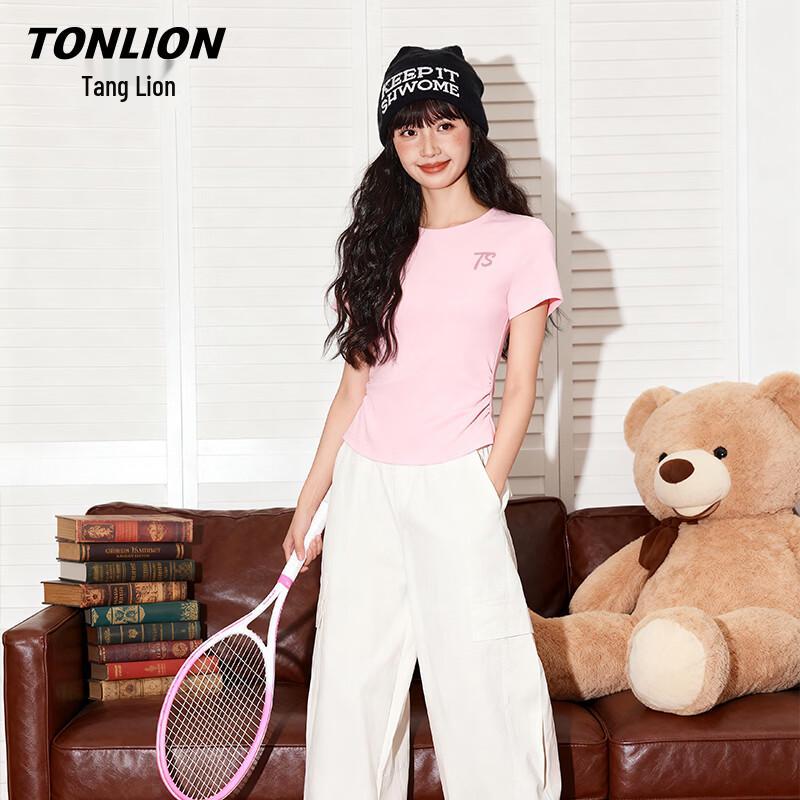 TonLion Women s Summer Ruched Slim Fit T-Shirt XL