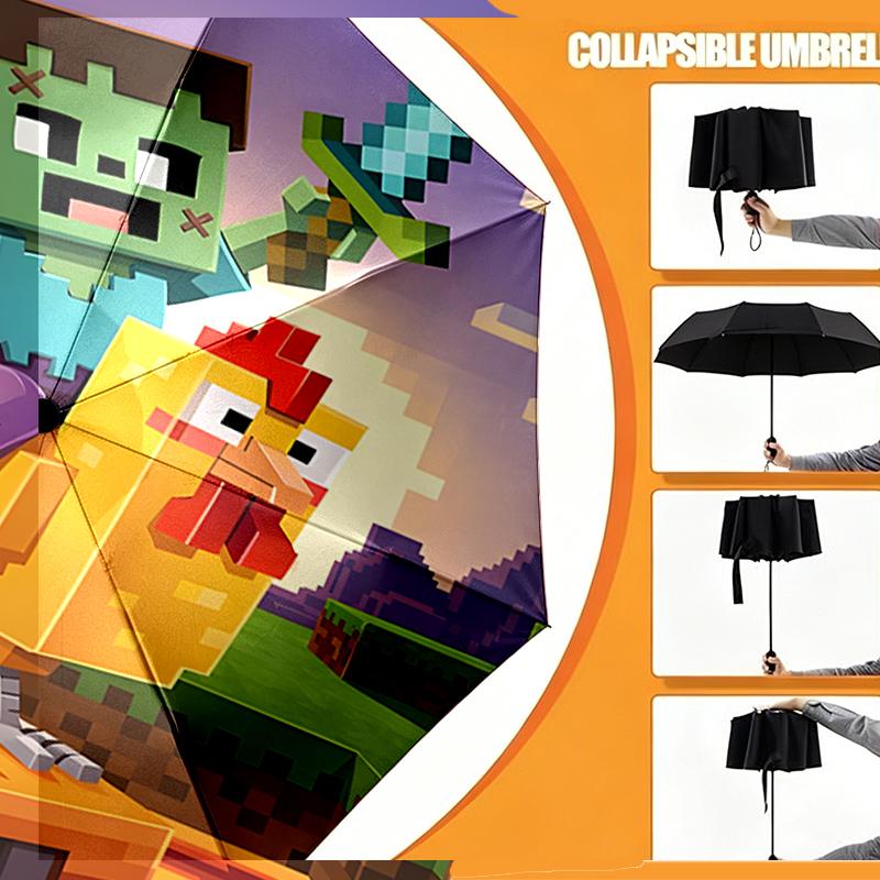 Gamer Print Umbrella Automatic Opening/ Closing - Portable Foldable Design - Daily Use for Travel/Outdoor - Gift for Birthday