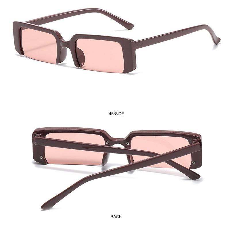Trend Small Rectangle Sunglasses Ladies Fashion Semi-frame Luxury Design Eyewear Men Women UV400 Riding Driving Sun Glasses