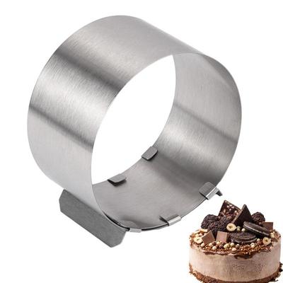 1 peça de luxo redondo ajustável de aço inoxidável molde de bolo anel retrátil mousse anel de bolo para fácil liberação ferramentas de anel de cozimento