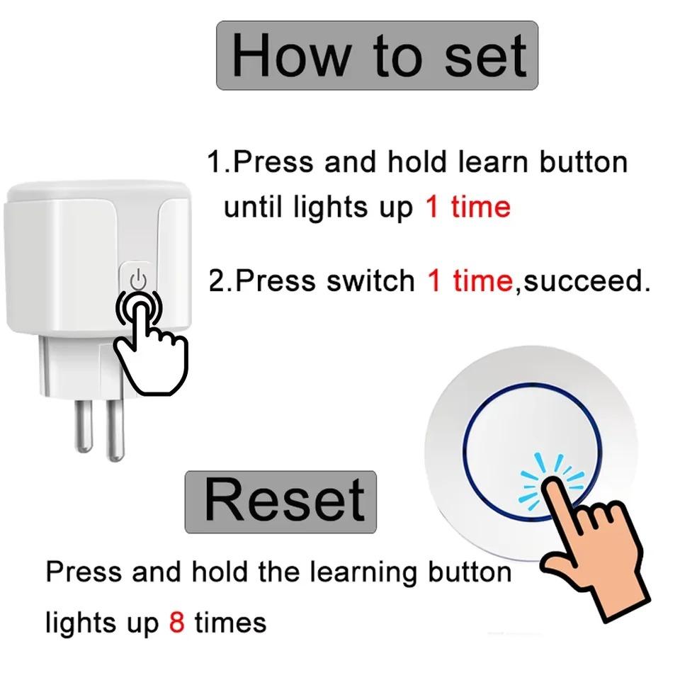 Bezprzewodowy pilot RF 433MHz 220V 110V Odbiornik przekaźnikowy Inteligentne gniazdo Wtyczka elektryczna Gniazdka elektryczne Do światła lampy Dom