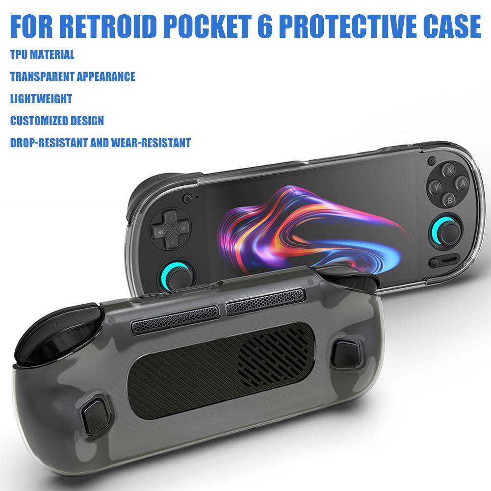 1/2PCS Transparent Soft Case For Retroid Pocket 6 TPU Protective Case Wear-Resistant Waterproof Anti Drop Protective Case Cover