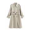 Chuyu Women's 2025 Winter Mid-Length Loose Trench Coat