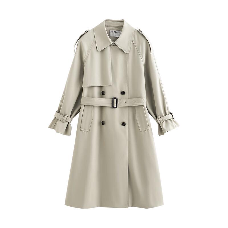 Chuyu Women's 2025 Winter Mid-Length Loose Trench Coat