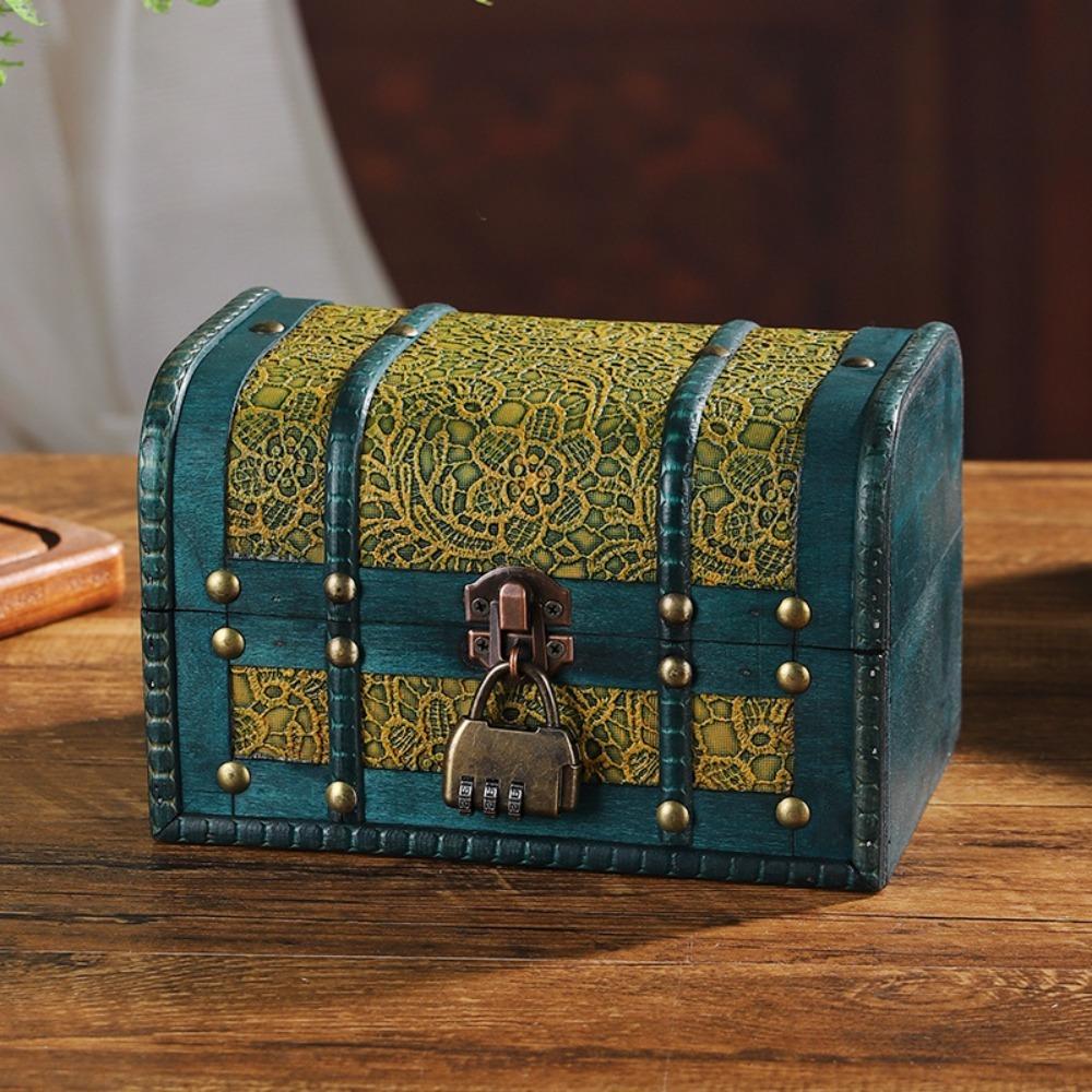 Antique Finish Jewelry Keepsakes Box Antique Home Decoration Box Wooden Storage Box  Wedding Gift