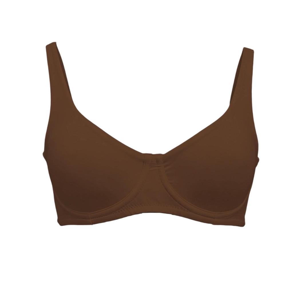 Zeriluna Nude Underwire Non-Padded Bra with Wide Straps - Comfortable, Skin-Friendly Push-Up Lingerie