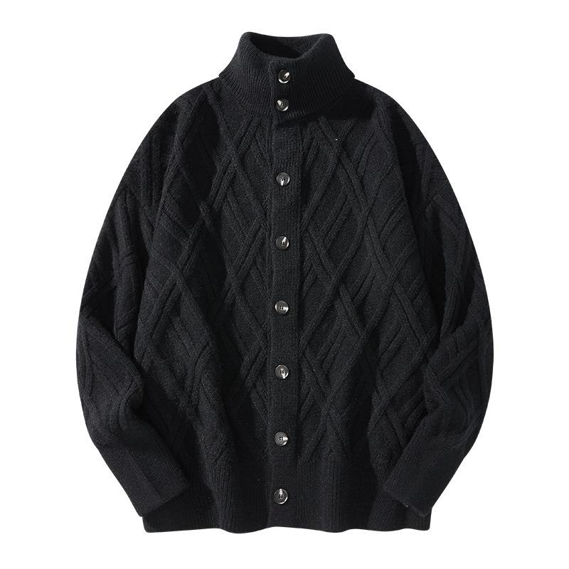 Pánské podzimní a zimní pletené zboží Stojáček Kardigan Módní ležérní svetr Kabát