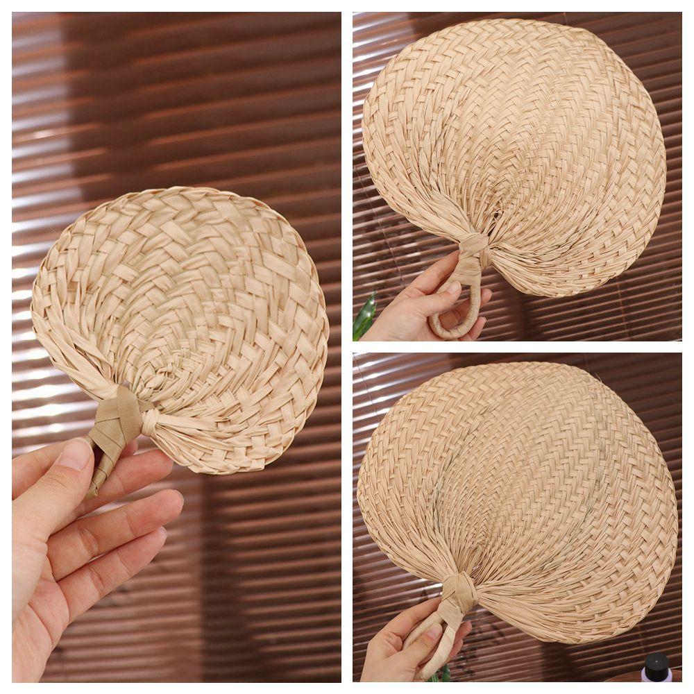 Handmade Palm-Leaf Fan Home Decoration Straw Fan Artistic Rattan Fan Summer