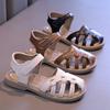 Summer Woven Roman Sandals, Closed-Toe Soft Sole Beach Shoes for Girls