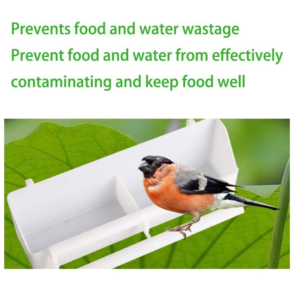 2PCS Plastic Bird Feeding Bowl Double Bird Cage Water Food Feeder Caged Plate Bird Feeder Water