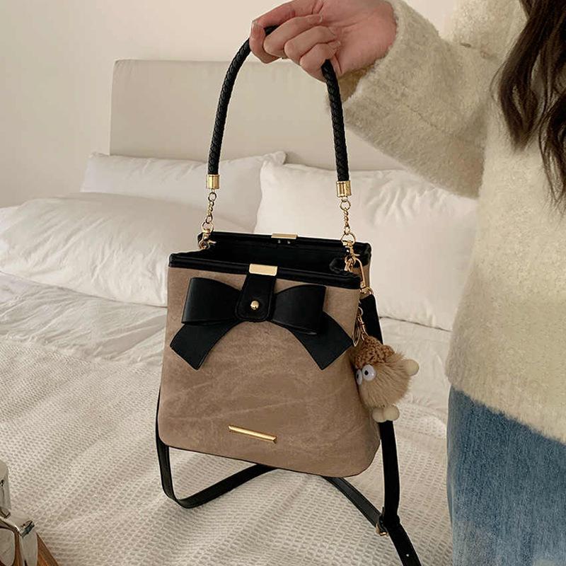 

Сумка-ведро 2025 новая летняя сумка-мессенджер женская сумка высококачественная сумка-бантик сумка через плечо багаж хаки