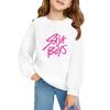 Kids' Long Sleeve Loose Pullover Letter Printed Round Neck Sweatshirt