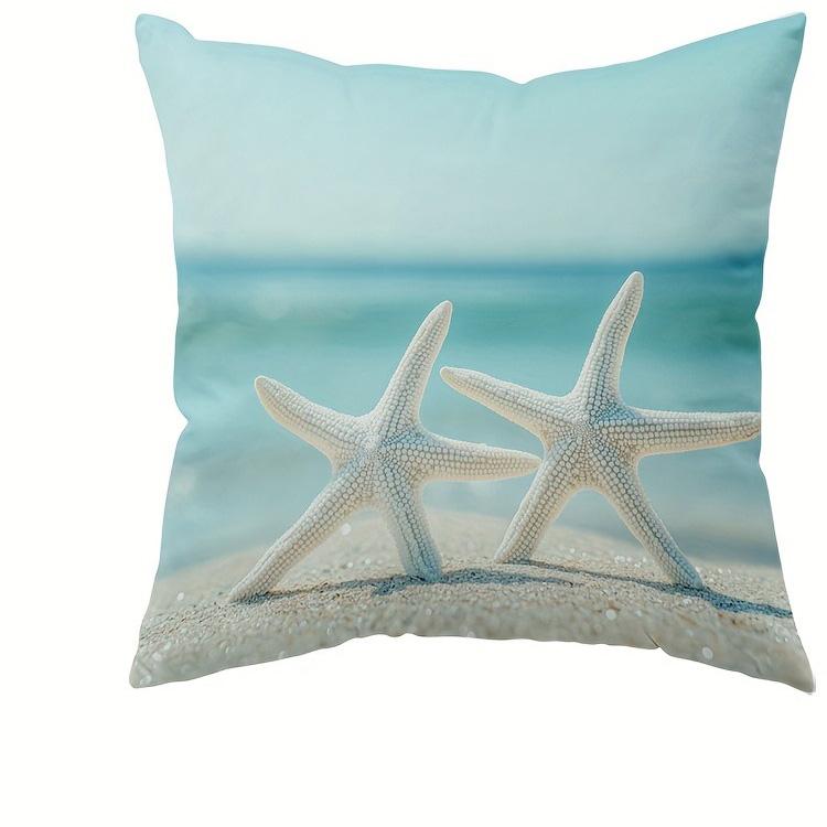 Beach-themed Pillowcase: Relax & Decor ,Sofa Bedroom Cushion Cover, Single-sided Printing, Without Pillow Core