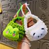 Handmade Plush Knitted Bag, Cartoon Panda Keychain Doll, Creative Coin Purse, Earphone Case, Pendant and Gift