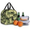 Insulated Lunch Bag Reusable Cooler Thermal Cat Camouflage Military Green Tote Bag with Front Pocket for Travel Work Picnic