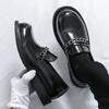 Men's shoes new small leather shoes autumn trend personality chain loafers men's foreign trade fashion retro leather shoes men