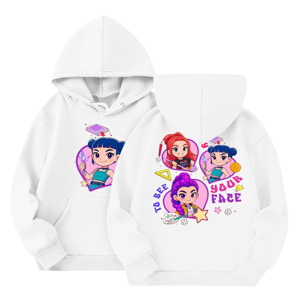 Child Fashion Lightweight Long Sleeve Pullover With Pockets  Print Hoodie