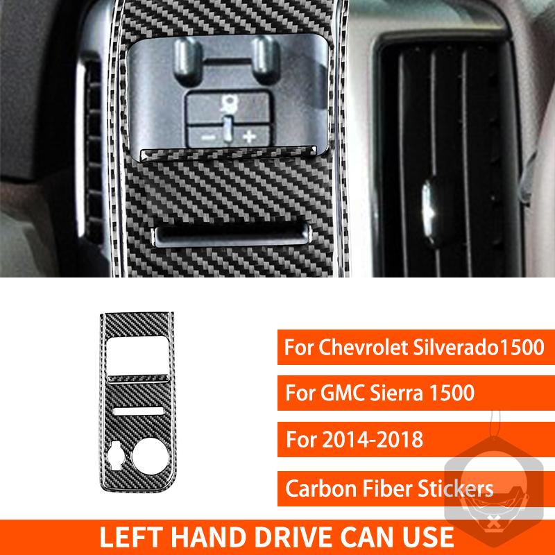 For Chevrolet Silverado For GMC Sierra 1500 2014-2018 Carbon Fiber Stickers Light Switch Button Lighting Control Car Accessories