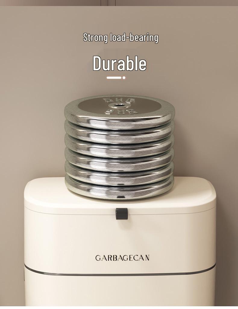 Wall-Mounted Kitchen & Bathroom Trash Bin with Lid and Crevice Design