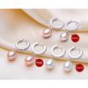 Hochwertige weiße Perlenohrringe für Damen, niedliche Mode Mädchen bestes Geschenk echte 925 Silber schwarze Süßwasserperlen Ohrringe Schmuck
