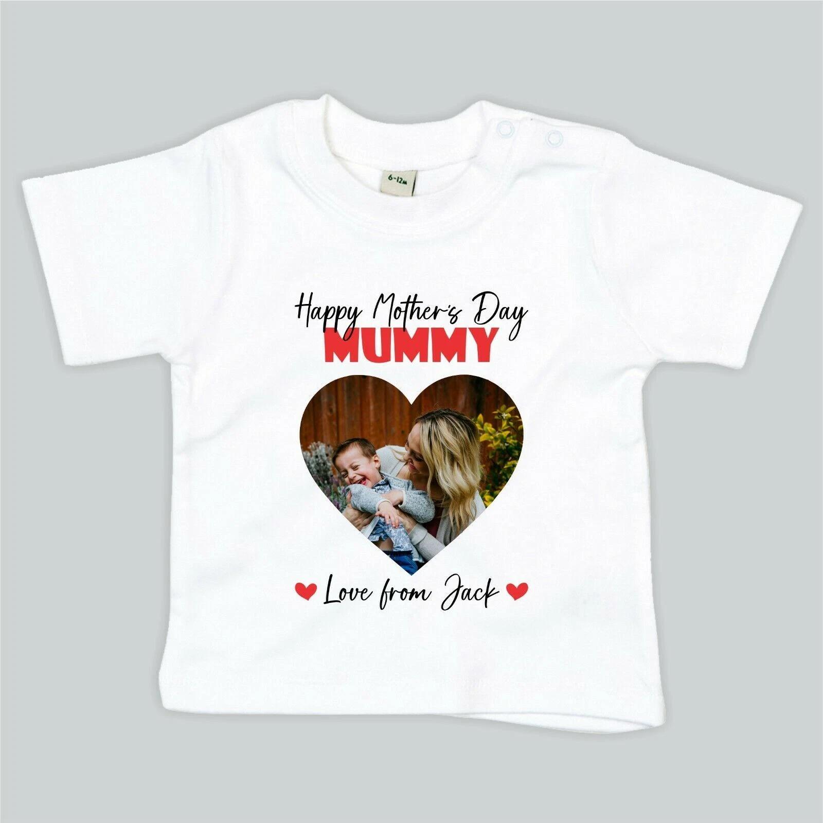 Personalised Baby Children T-Shirt Top Happy Mother s day Mummy Printed Photo T XL