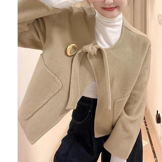 

Women s Khaki Belted Jacket - Autumn/Winter 2026 French Fashion, Hong Kong Style S хаки