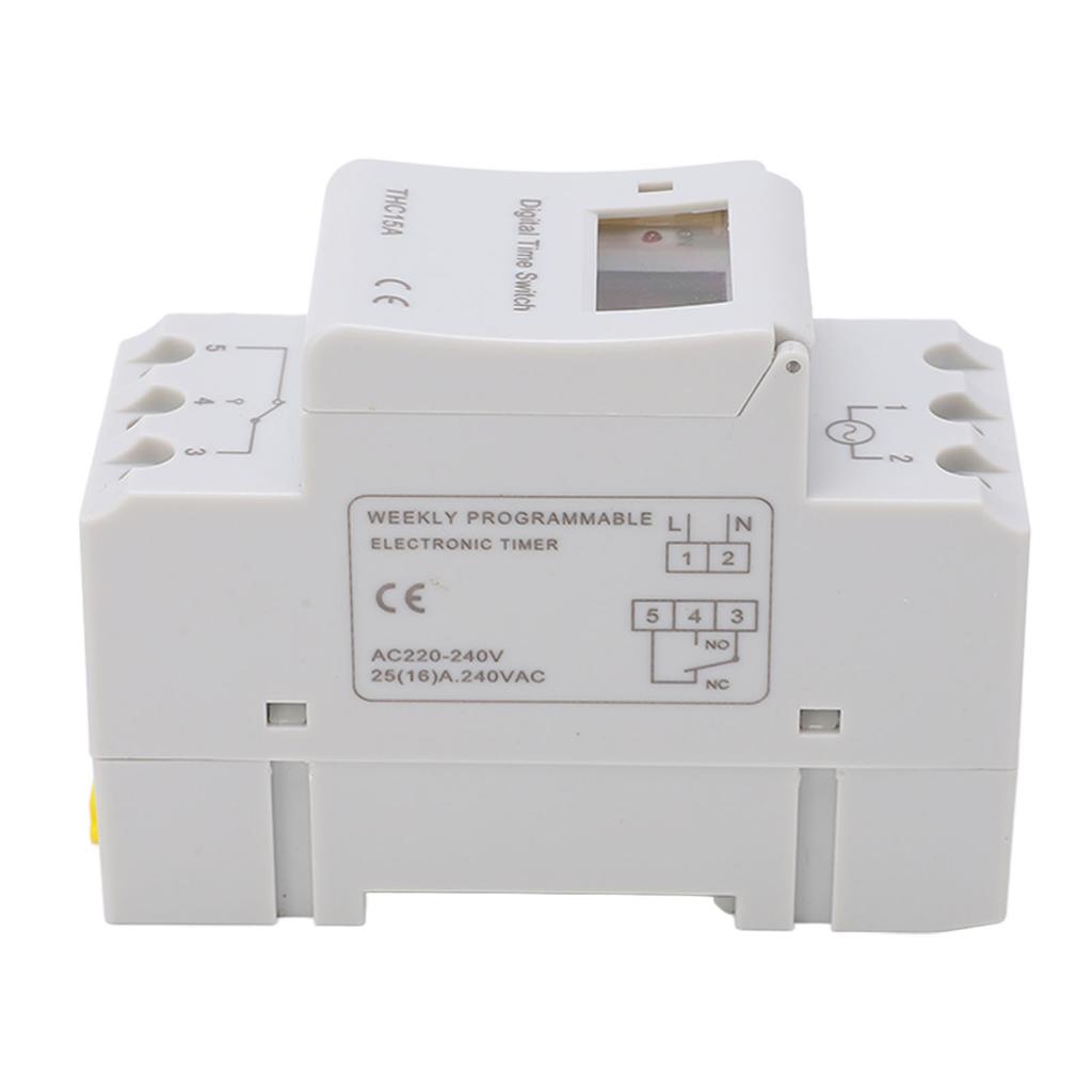 Interruttore Timer Digitale LCD Programmabile Settimanale Relè Temporale da Barra AC220?240V 16A THC15A