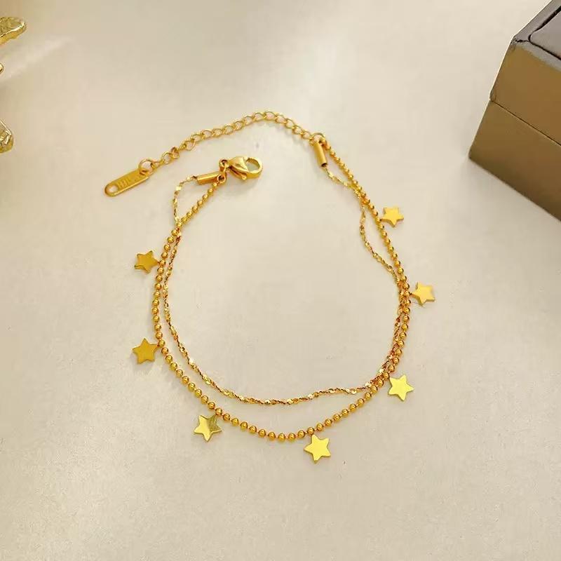 

316L Stainless Steel Flower Butterfly Heart Charm Bracelet for Women Trendy Gold Color Waterproof Wrist Chain Jewelry золотой