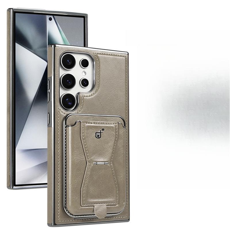 Suitable for Samsung S24 Ultra Mobile Phone Case Magnetic Card Bag Bracket Galaxy23plus Business Men's Full Leather Case