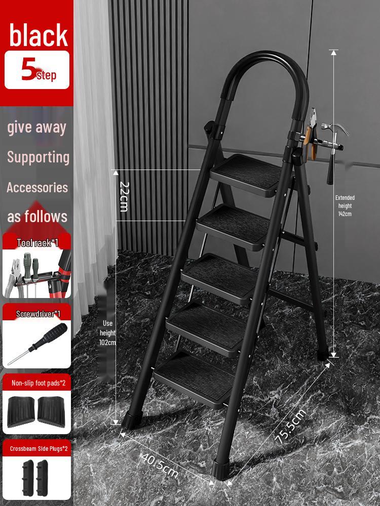 Compact Folding Multi-Functional Telescopic 4-Step A-Frame Ladder
