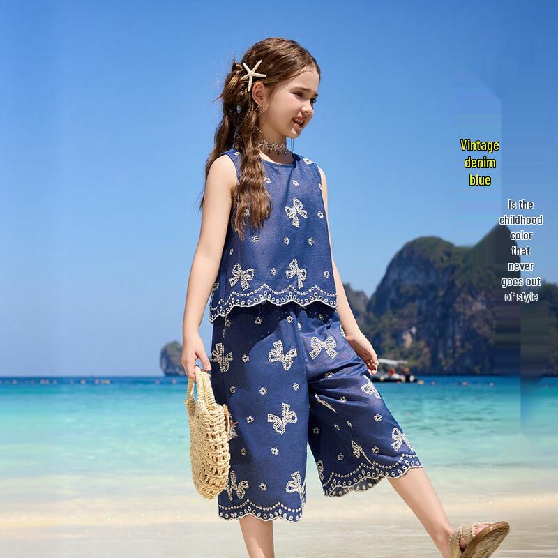 ASK JUNIOR Girls' Summer Sleeveless Top & Capris Set