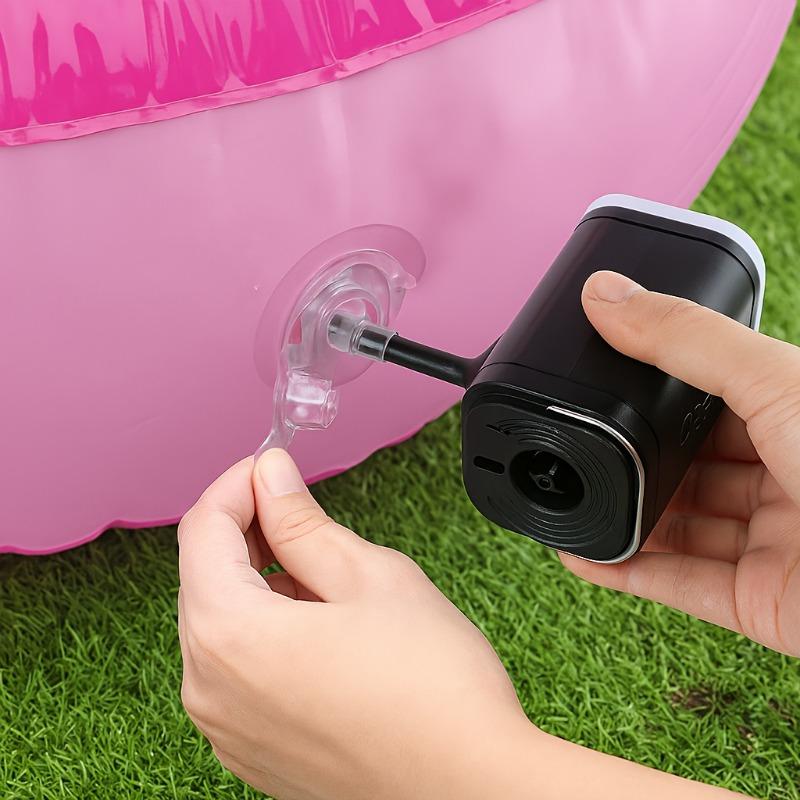 1SET Portable Rechargeable Air Pump - 3-in-1 Air Pump with LED Light, 5 Multifunctional Nozzles for Outdoor Air Filling Equipment