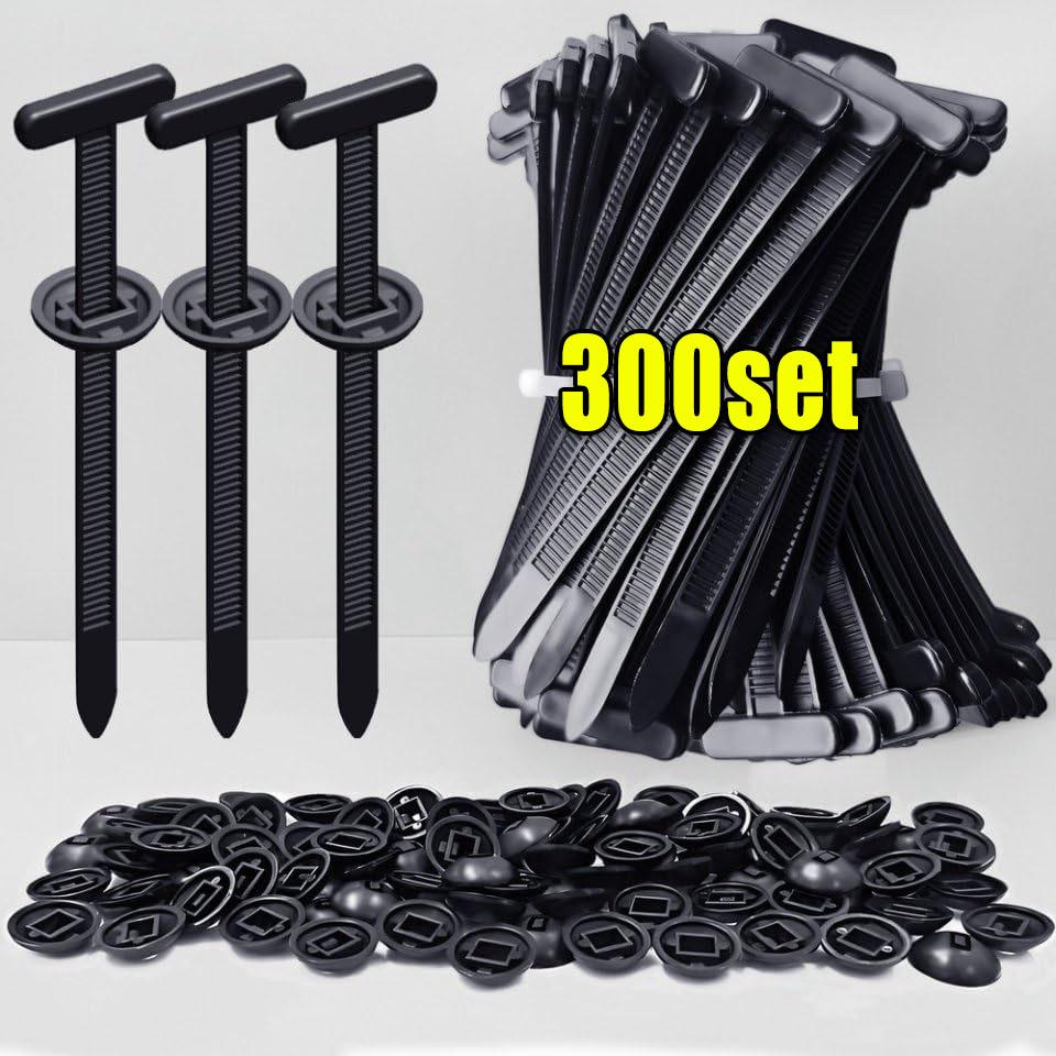 600Set Self-locking Nylon Universal Cable Tie Buckle Heavy Duty Zip Ties with Pin & Button Car Daily Repair Fastening Strap