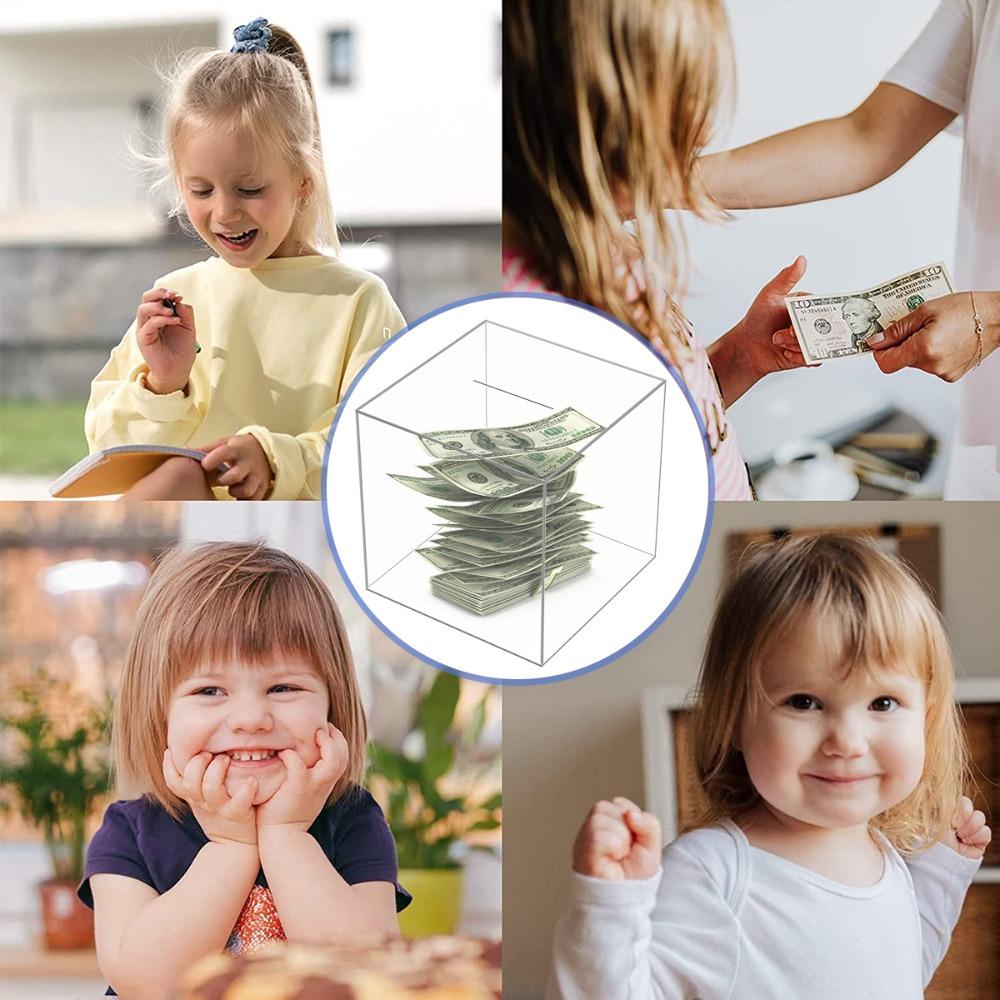 Large Capacity Cannot Be Opened Birthday Gift Money Saving Box Cube Piggy Bank Coins Container