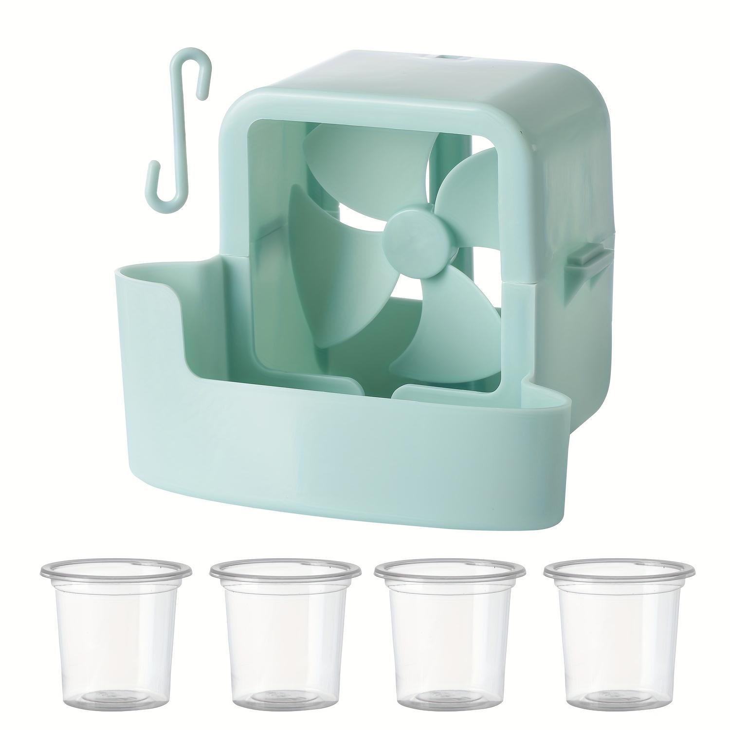 

Портативный вентилятор-охладитель без сверления с кубиками льда - клипсовое крепление для работы без рук, прочная пластиковая конструкция, мгновенное охлаждение без питания, портативный вентилятор-охладитель небесно-голубой