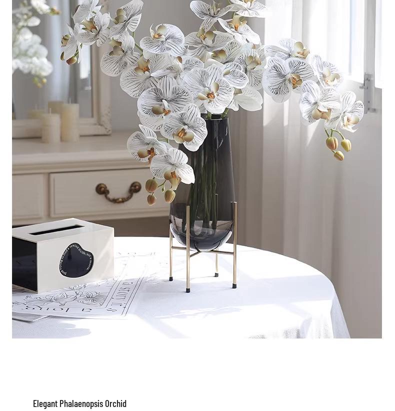 Große 9-Kopf Phalaenopsis Orchidee Künstliche Blume für Hotel- oder Wohnzimmerdekoration