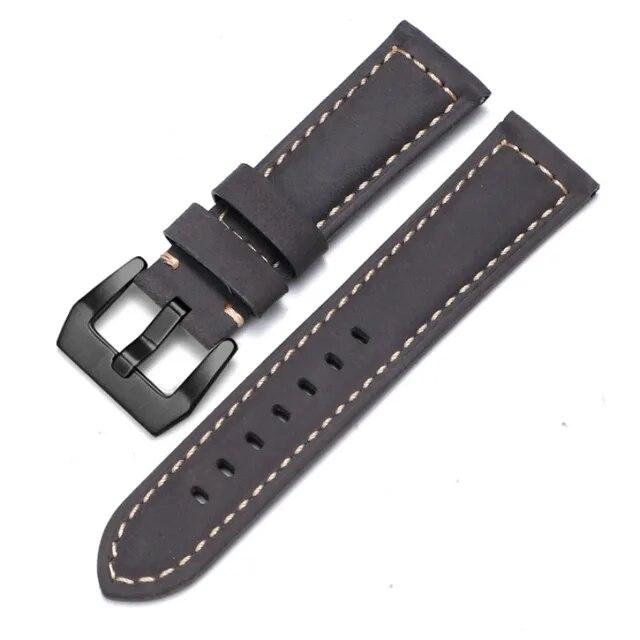 For Panerai Watch Strap Genuine Leather Band Men's Women's Original PAM111/441/312 Crazy Horse Belt 18mm 20mm 22mm 24mm 26mm Samsung Watch HUAWEI