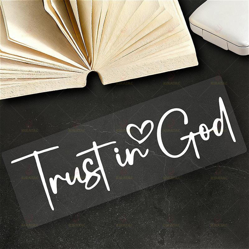 

1PC Trust in God Motorcycle Pvc Stickers for Motorcycle Helmets Car Rearview Mirror Bicycle Universal Waterproof Vinyl Decals 10x2.96cm