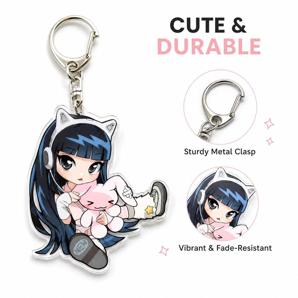 Decorative Acrylic Keychain Charm for Bags, Backpacks, Keys and Purse Accessories