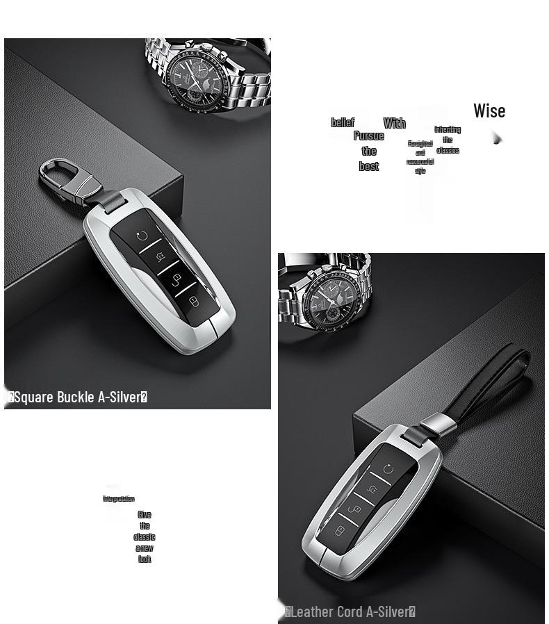 BYD Aluminum Alloy Car Key Case for Qin Pro, Song Pro, Tang, Han - Creative Metal Shell Cover