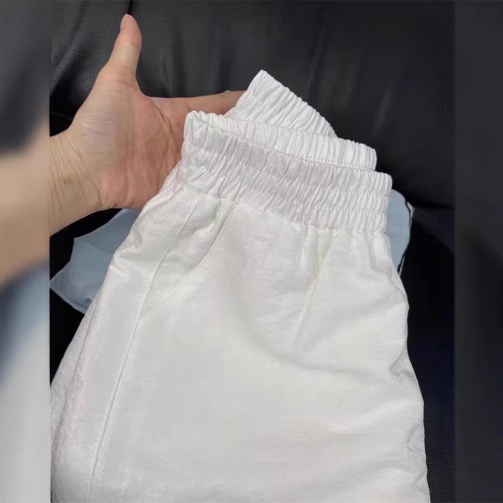 Women's White Breathable A-line Shorts - Slimming, Loose, Wide Leg, Petite, Casual Summer Pants