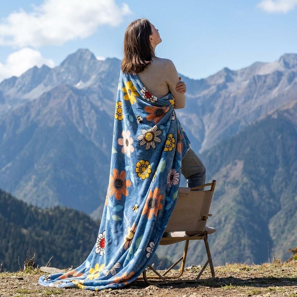 Blanket Soft Textured Striped Plush Throw Cozy Warm Fuzzy Flannel For All Season Breathable Non Shedding Machine Washable