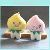 Adorable Cute Peach Plush Toy Keychain Soft Cartoon Doll Bag Pendant 12cm