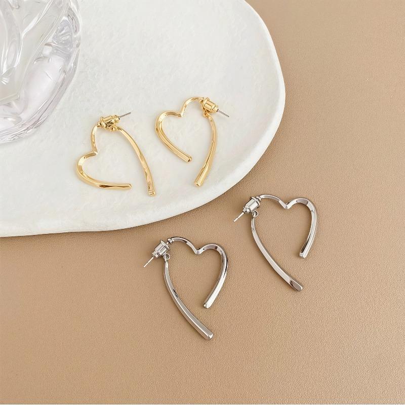 Love Heart Earrings, Elegant Earring Set, Unique Style Ear Studs, Cool Style Earring Set
